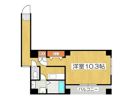 ビレイユ眞英富小路高辻(1K/1階)の間取り写真