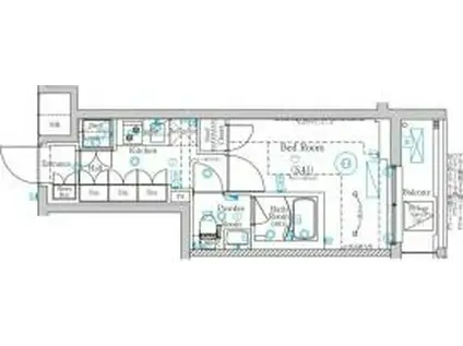 MIND 武蔵中原(1K/1階)の間取り写真
