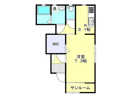 プログレッソ新白河A棟(ワンルーム/1階)の間取り写真