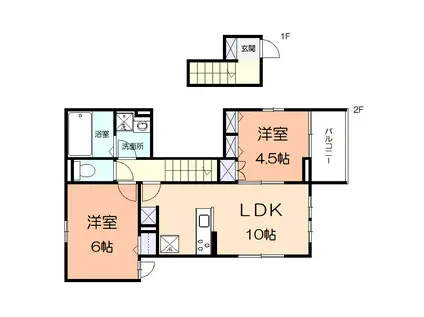 リーベン(2LDK/2階)の間取り写真