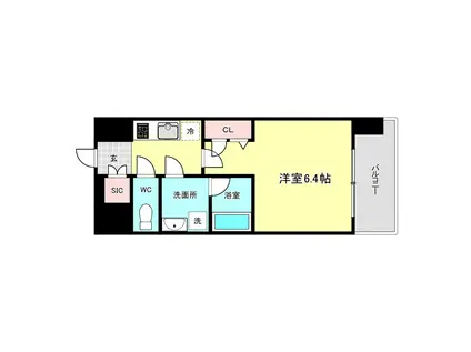 LC九条アルバ(1K/3階)の間取り写真