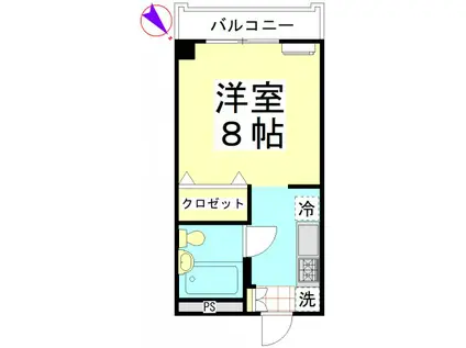 GREEN AGE(1K/4階)の間取り写真