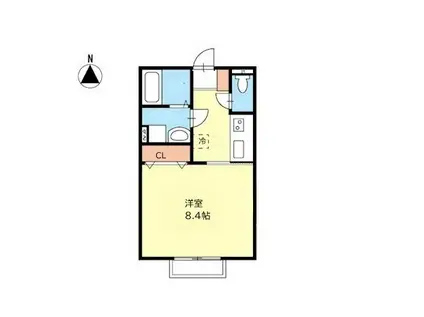 ハイツ・ウッディー(1K/2階)の間取り写真