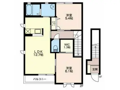 K・Tタウン(2LDK/2階)の間取り写真