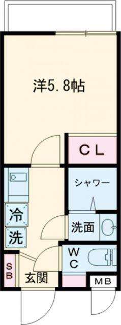 SIGNPOST界(1K/3階)の間取り写真