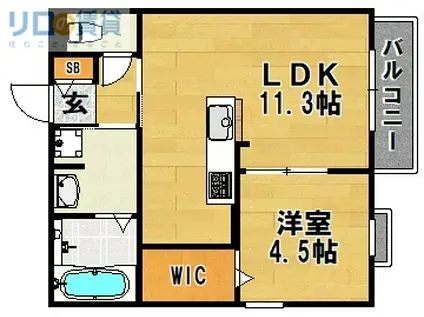 オアシス上新庄(1LDK/1階)の間取り写真