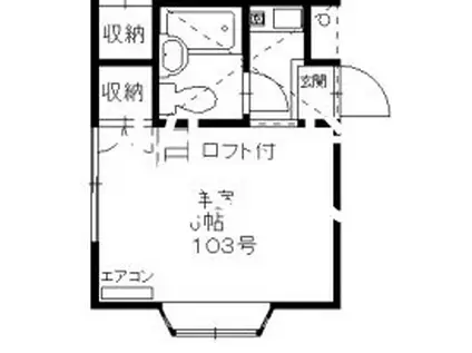 エンデバー東大和(ワンルーム/1階)の間取り写真