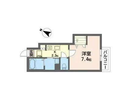 シャーメゾン八幡2丁目(1K/1階)の間取り写真