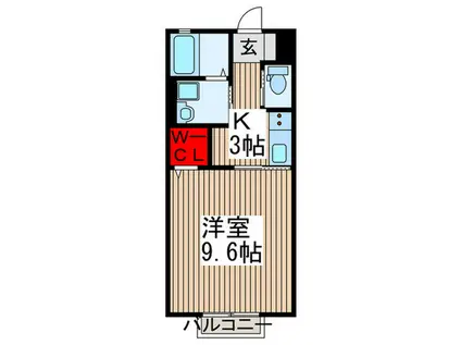 ラ・シュール(1K/2階)の間取り写真