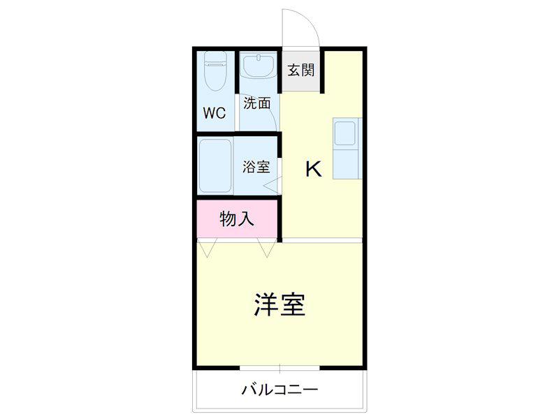 エスパシオ(1K/2階)の間取り写真