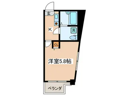 リード東中野(1K/2階)の間取り写真