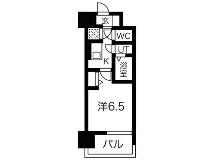 レジュールアッシュウエストレジス(1K/4階)の間取り写真