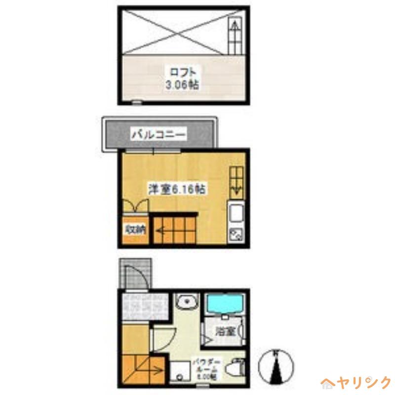 アースクエイク上条A棟(ワンルーム/1階)の間取り写真