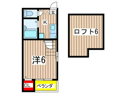 メゾンアルファ(1K/1階)の間取り写真