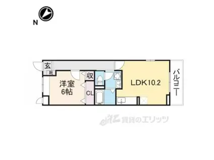 RIRIA VII6(1LDK/2階)の間取り写真
