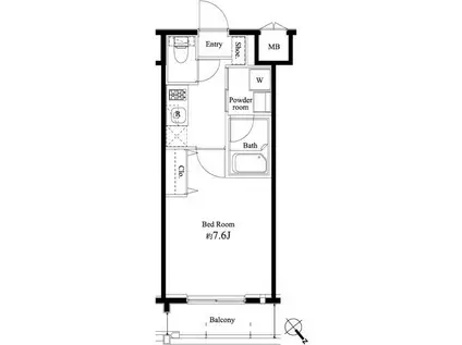 ハーモニーレジデンス門前仲町(1K/9階)の間取り写真