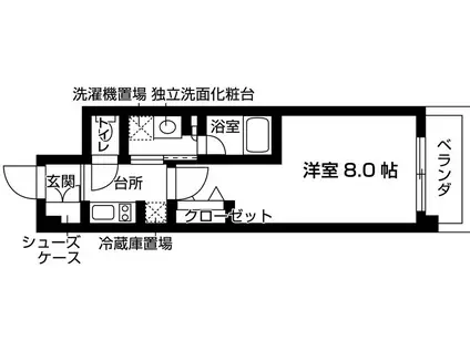 MDI.J摂津コートI(1K/3階)の間取り写真