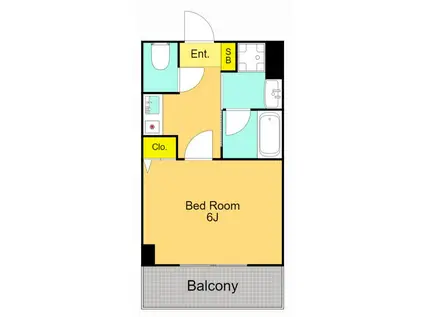 アミーゴ仲六郷(1K/3階)の間取り写真