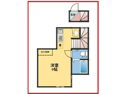 アリーハウス(ワンルーム/2階)の間取り写真