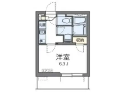 クレイノFOR BEAUTY(1K/1階)の間取り写真