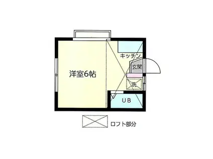 ウイング若草(ワンルーム/2階)の間取り写真