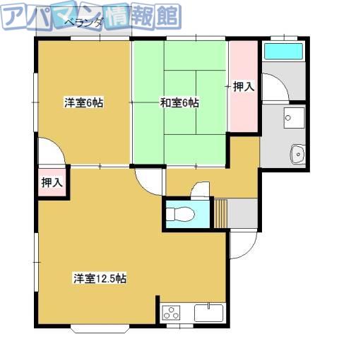 ハイツレグルスC(2LDK/2階)の間取り写真