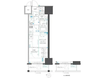 ZOOM本郷(1DK/7階)の間取り写真