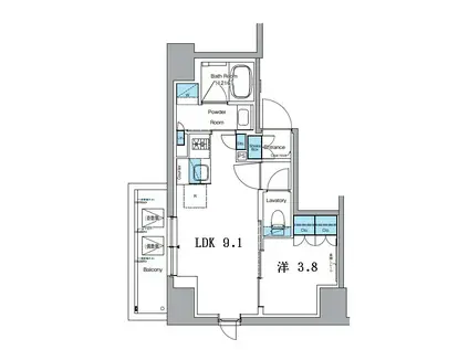 LEFOND PROGRES上野御徒町(1LDK/14階)の間取り写真