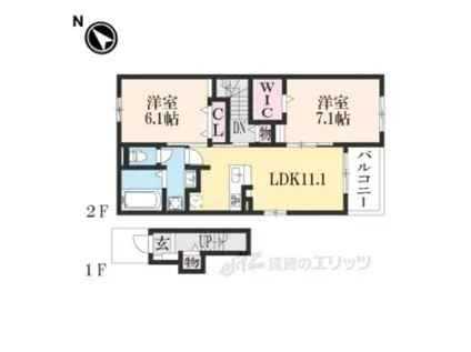 FORZA DKⅡ(2LDK/2階)の間取り写真