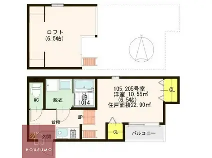 スクリーア箕輪(1K/1階)の間取り写真