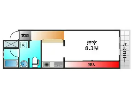 H.JORGEⅡ(1K/1階)の間取り写真