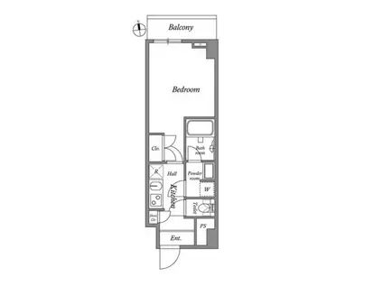 ザ・レジデンス神楽坂II(1K/2階)の間取り写真