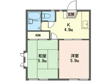 ハイツフレグランス(2K/2階)の間取り写真