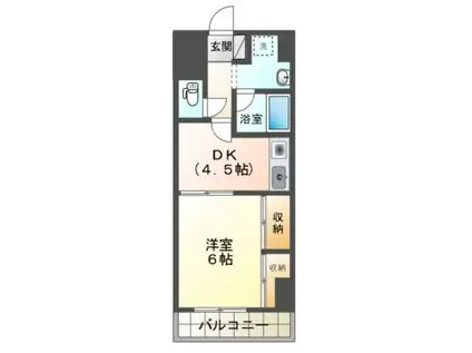 第二高砂ハイム(1DK/4階)の間取り写真