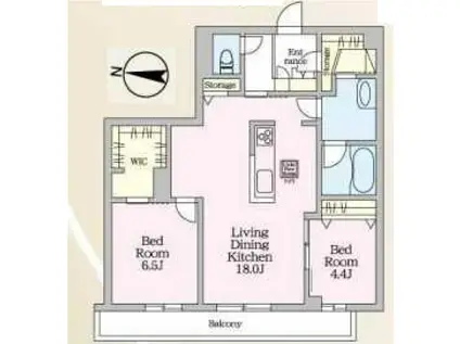 カーサレジーナ(2LDK/1階)の間取り写真