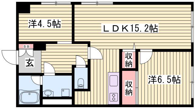 ニューハイツ新在家(2LDK/3階)の間取り写真
