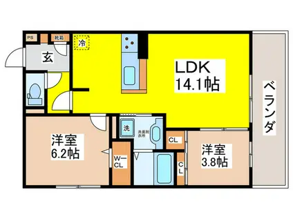 D-RESIDENCE墨江(2LDK/2階)の間取り写真