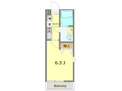 溝口11AP-B号棟(1K/2階)の間取り写真