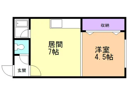 ハイツT(1DK/1階)の間取り写真