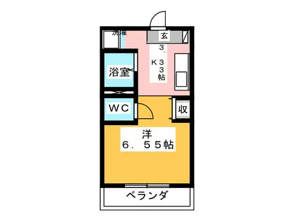 アートヒル2(1K/2階)の間取り写真