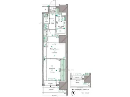 ガリシア笹塚(1DK/8階)の間取り写真
