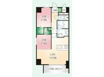 レントリリー御器所(2LDK/5階)の間取り写真