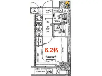 GROWS西横浜(1K/5階)の間取り写真