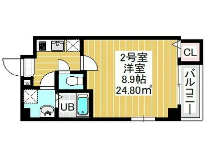 プレゾン ア トワ V(1K/3階)の間取り写真