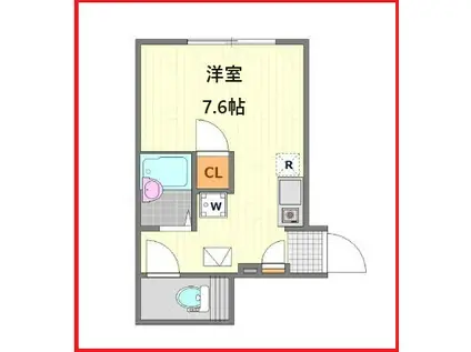ユキドミール新小岩(ワンルーム/1階)の間取り写真