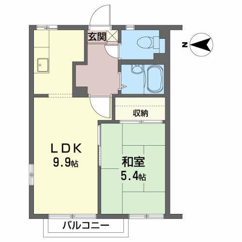 パティオ・グランデ B(1LDK/2階)の間取り写真
