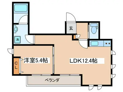 南町PARK SIDE LODGE A棟(1LDK/1階)の間取り写真