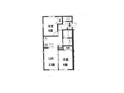 コートキロハナII(3LDK/2階)の間取り写真