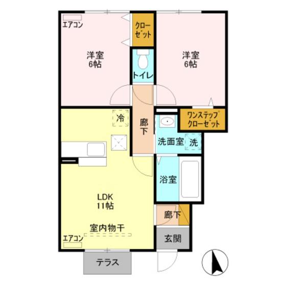セトルガーデン(2LDK/1階)の間取り写真