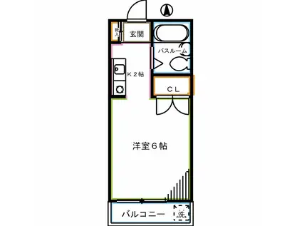 アーバンソワール吉祥寺(1K/2階)の間取り写真